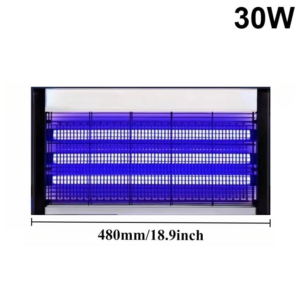 Lámpara antimosquitos de descarga eléctrica de 3 tubos, eficiente y silenciosa, 15/30/60W, luz LED repelente de mosquitos para interiores y hogares y restaurantes: Rojo, verde y azul / Enchufe estadounidense