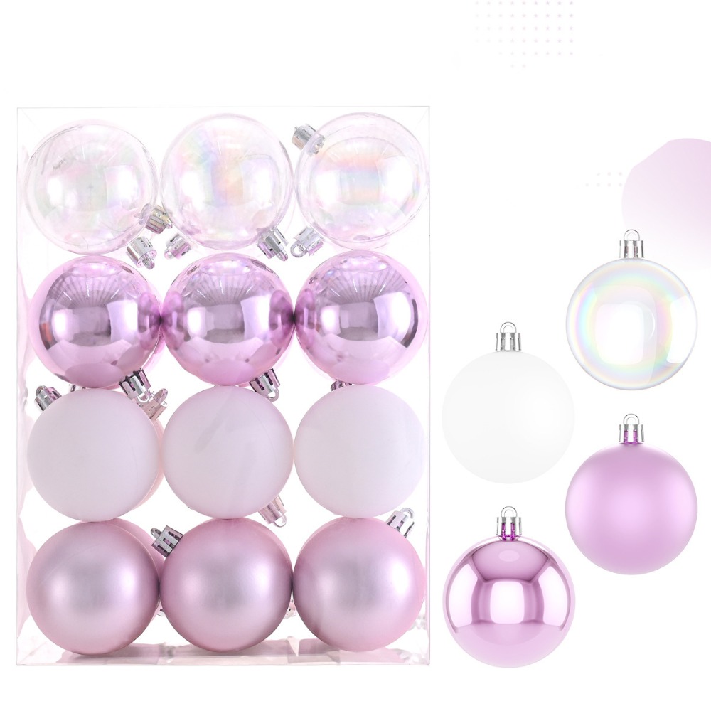 24 stuks 6 cm kerstballen gegalvaniseerde waterdichte kerstbollen hanger onbreekbaar plastic: Dark Gray