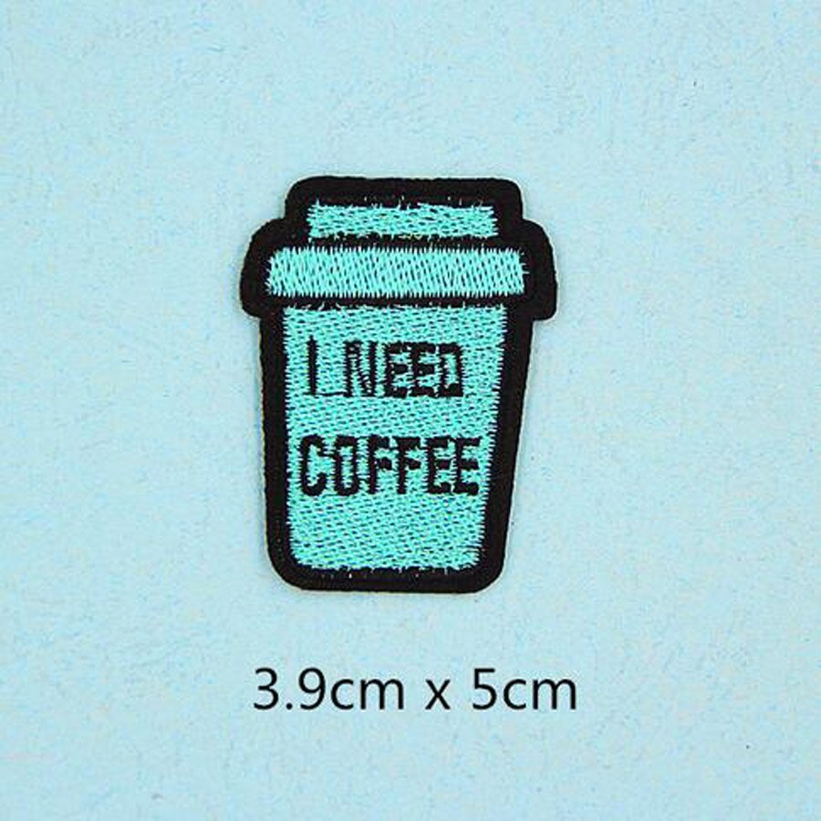 Embroidered Patch Sewing Clothes Patches Iron On Crown Motifs Garment Sticker Fix Star Hand Heart Fabric Badge Applique BU12: BU12N3 Coffee Box