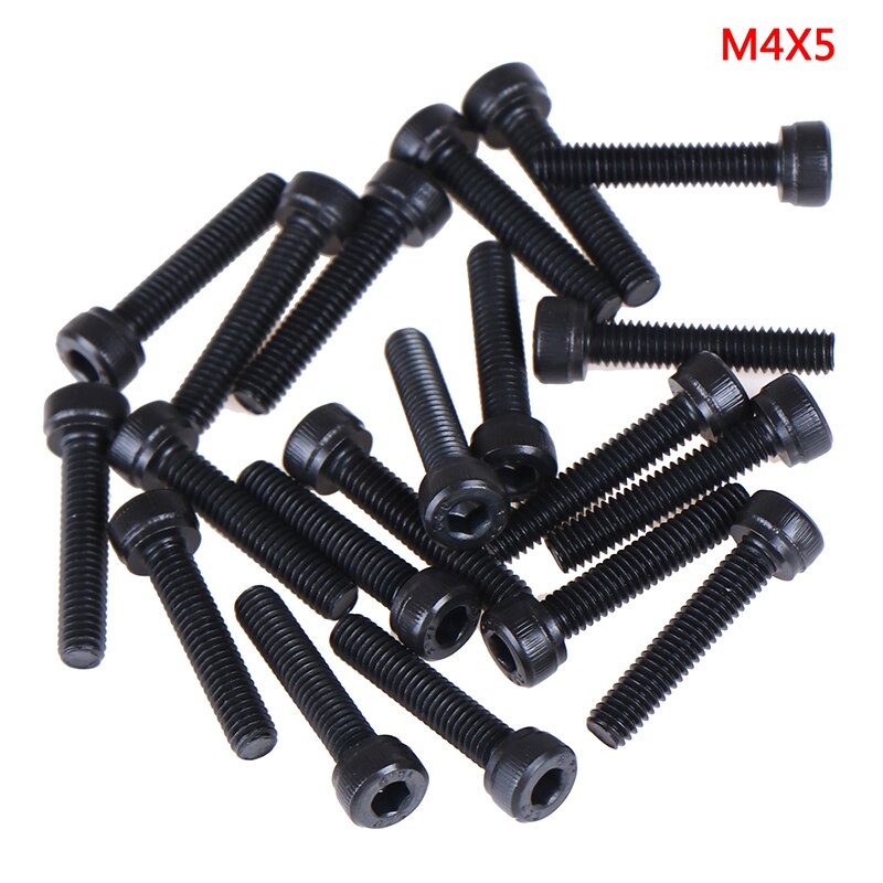 M4/M5/M6/M8 12.9Grade Steel Allen Hex Socket Cap Head Black Screw Bolt Furniture Fastener 20PCS: 1