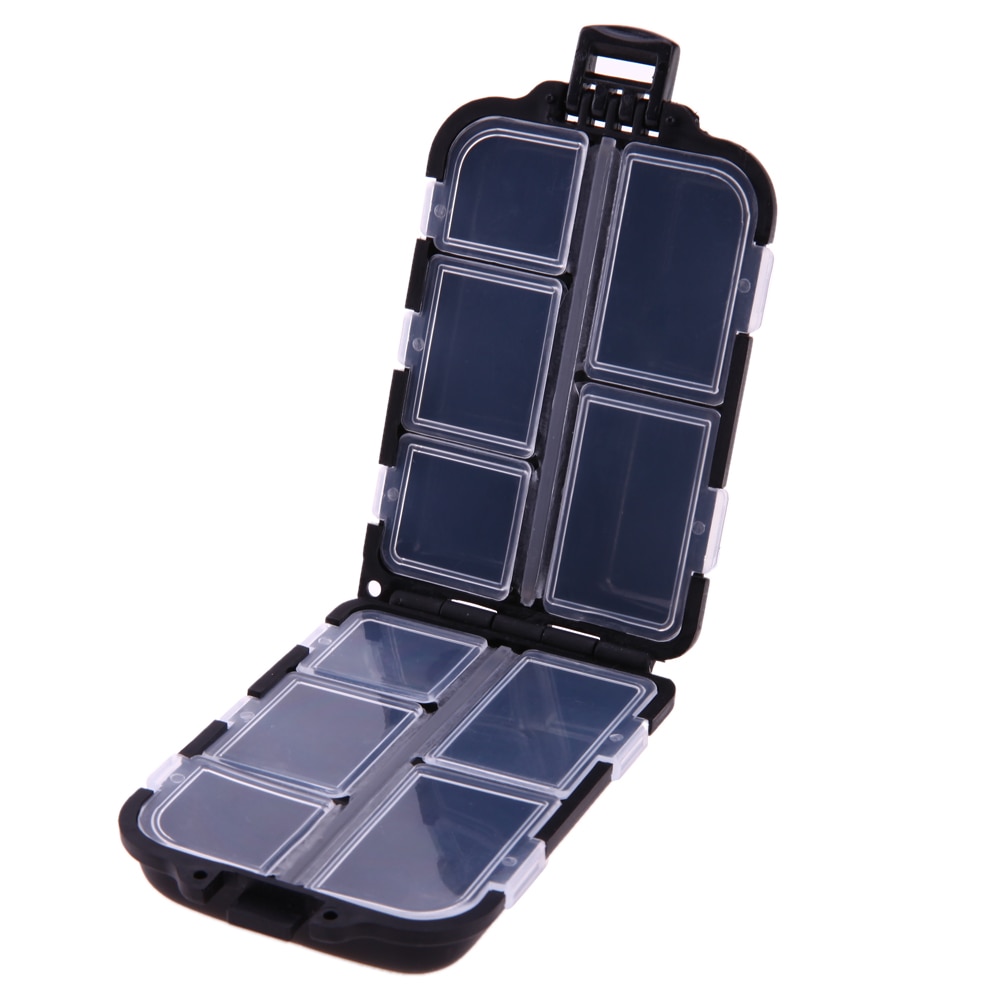 10 Compartments Plastic Storage Case Fish Tool Box Fishing Box Tackle Lure Hook Rig Baits Shrimp Fly Fishing Accessories Pesca