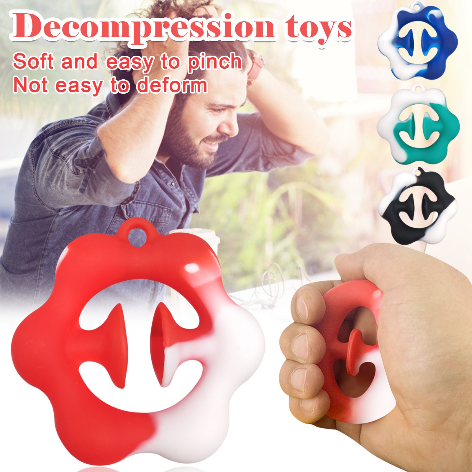 Anti-Stress Finger Hand Grip Autism Special Needs Stress Reliever Anxiety Relief Toys Extrusion Sensory Toy антистресс для рук