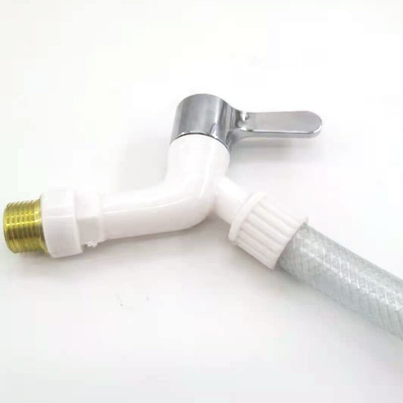 White plastic water pipe faucet Plastic Thread Interface Fast On Faucet Washing Machine Tap Home Replacement
