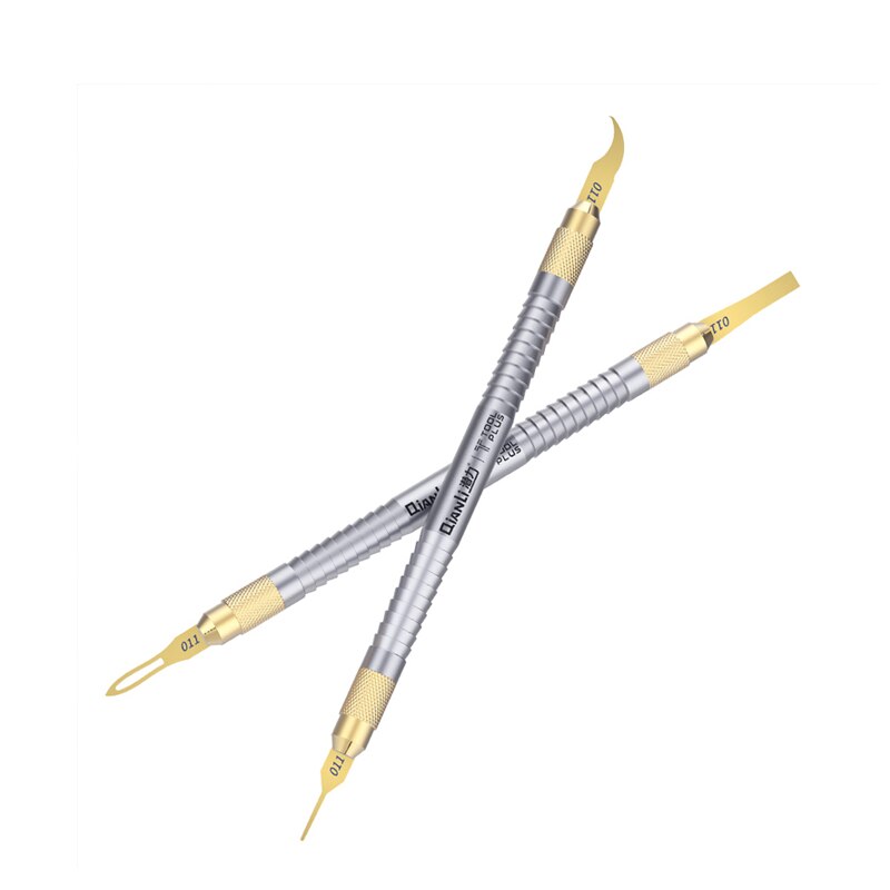 Qianli 011 antideslizante Metal bisturí utensilios con cuchillas Kit cortador cuchillos de grabado artesanal apertura reparación para teléfono PCB bisturí herramientas de CPU
