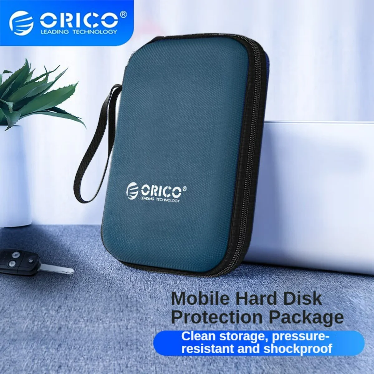 ORICO 2,5 Zoll HDD Box Schutzpaket Tragbare Festplattentasche für externe tragbare Festplattenbox Aufbewahrungstasche Blau/Rot/Schwarz