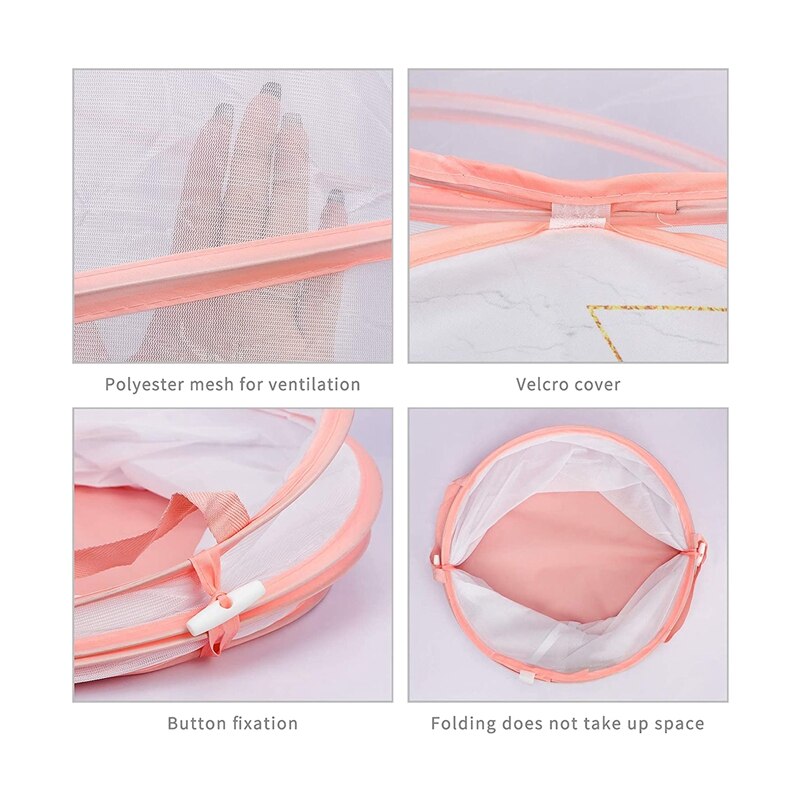 Mesh Collapsible Laundry Basket with Lid,Dirty Hamper with 2 Mesh Laundry Bags,Portable,for Bedroom,Bathroom