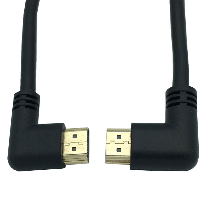 Left & Right Angled HDMI 2.0 Male to HDMI Right Left Elbow Male extension Cable 15cm 50cm 1m, HDMI 2.0V angle cable 4K*2K @60HZ