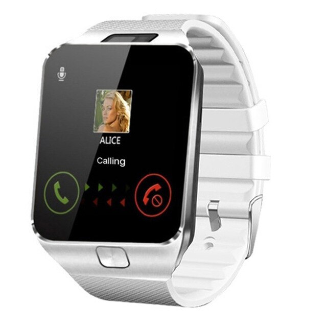 Bluetooth DZ09 Smart Horloges Voor Mannen Relogio Android Smartwatch Telefoon Fitness Tracker Reloj Smart Horloges Subwoofer Polshorloge: WHITE