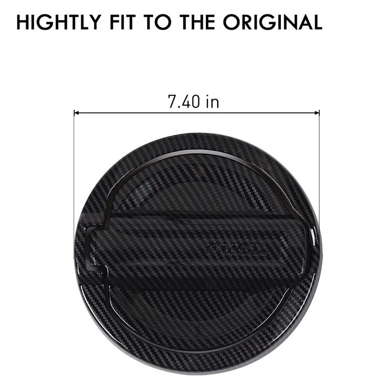 Gas Cap Cover Trim Fuel Tank Cover ABS Decoration Kit For Jeep Wrangler JL Accessories (Carbon Fiber)