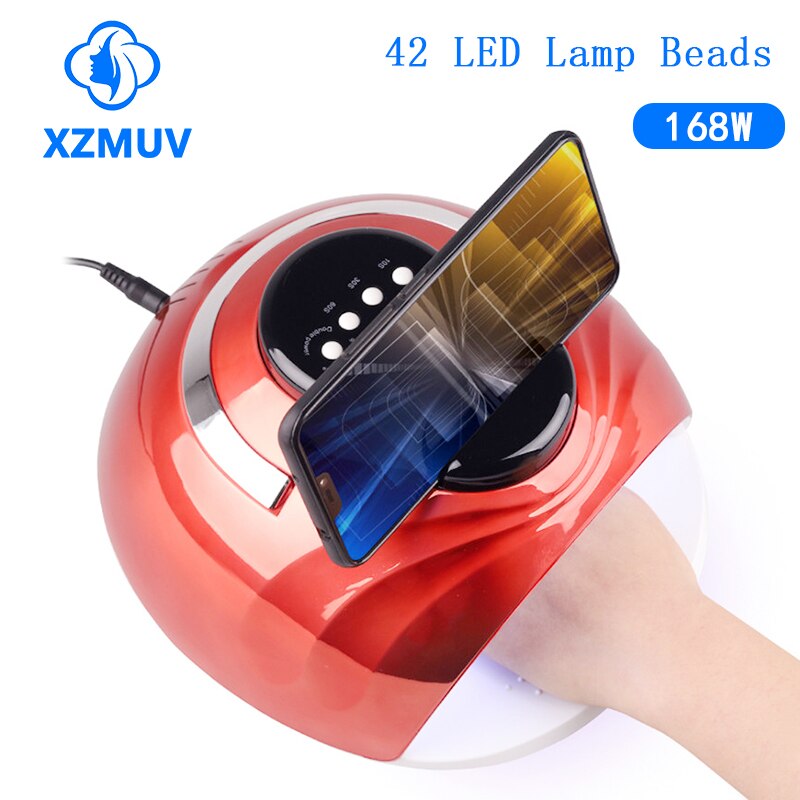 XZM-Lámpara de uñas LED UV de alta potencia, geles Unhas, 42 LED, secador de uñas, herramientas de curado rápido, luz de Gel, 168W