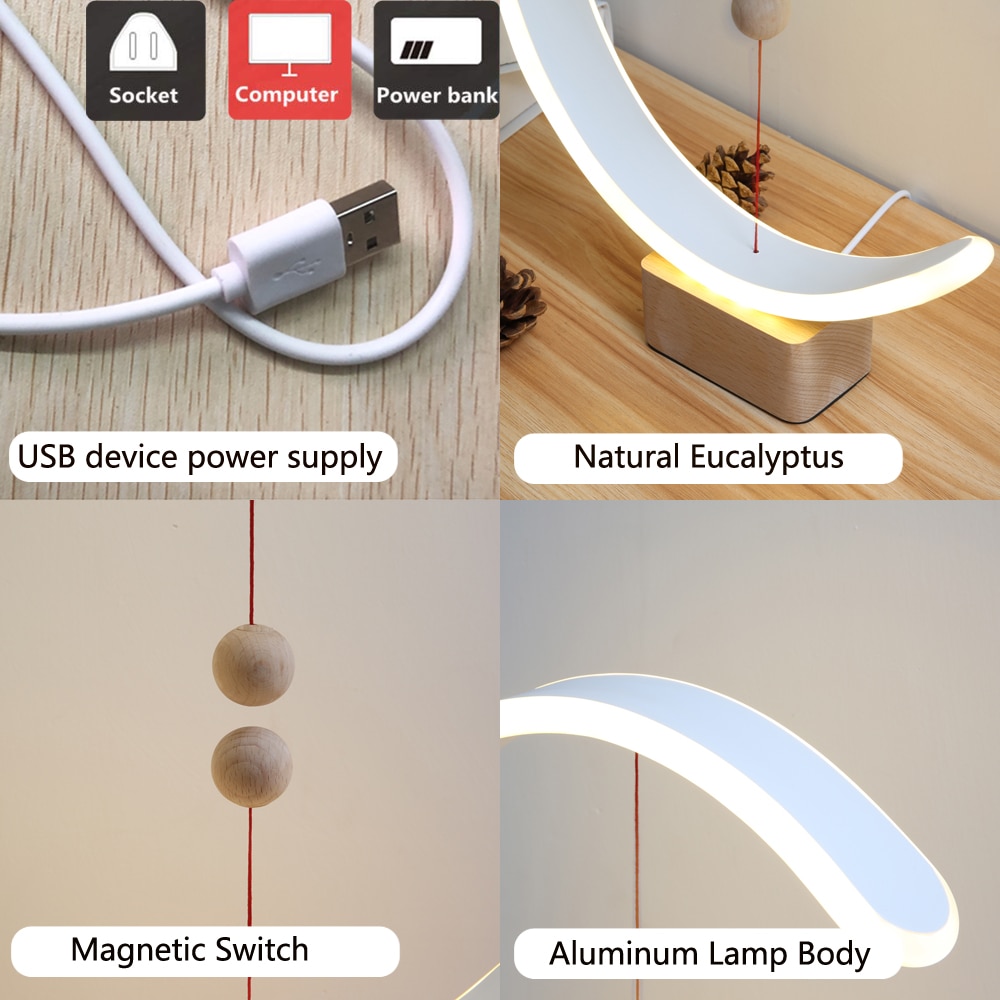 Heng balance lampe lampe à LED magnétique maison Table veilleuse interrupteur à billes magnétique lumières décor à la maison veilleuse goutte
