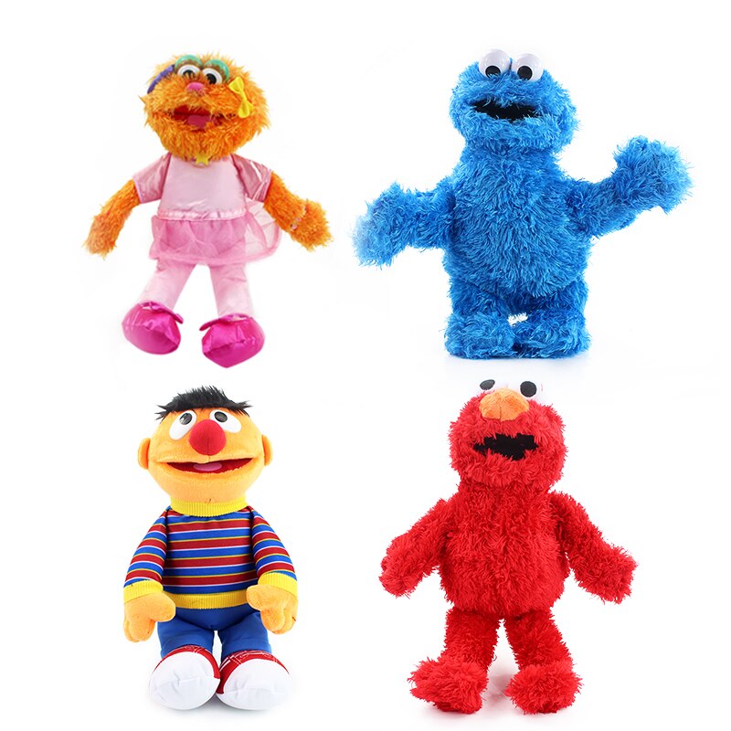 27-40cm Sesame Street Elmo Cookiemonster Oscar Grover Zoe Ernie Big Bird MR SUNFFLEUPAGUS Stuffed Plush Toy Doll Children