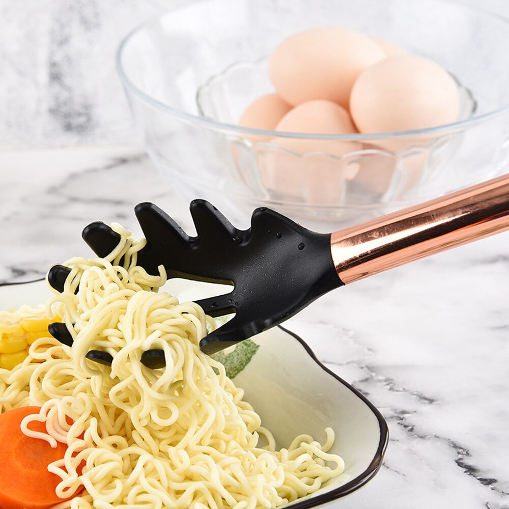 10/11pcs Rose Gold Stainless Steel Handle Kitchen Utensil Set Kitchen Set Silicone Nonstick Heat Resistant Cooking Kitchen Tools