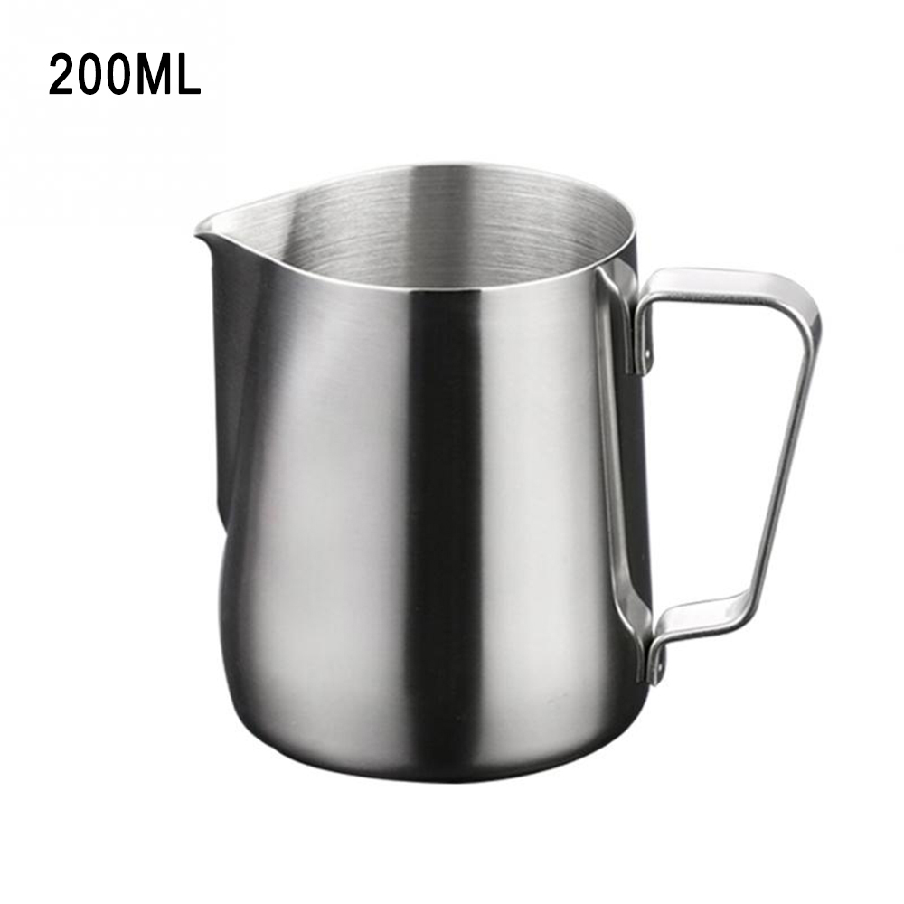 Jarra de espuma de acero inoxidable para cocina, jarro con flor, taza de café Cappuccino, tazas de leche, jarra de Metal con leche: 200ml