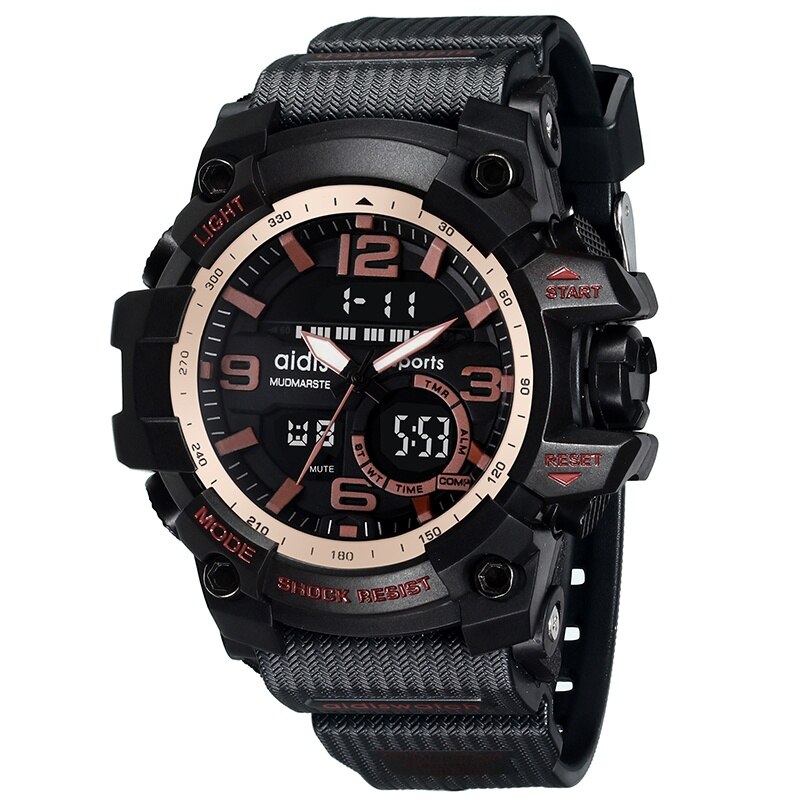 Addies herenhorloges g-stijl heren sporthorloge lichtgevende horloges heren sporthorloge heren waterdicht 30 meter waterbestendig: Roségoud