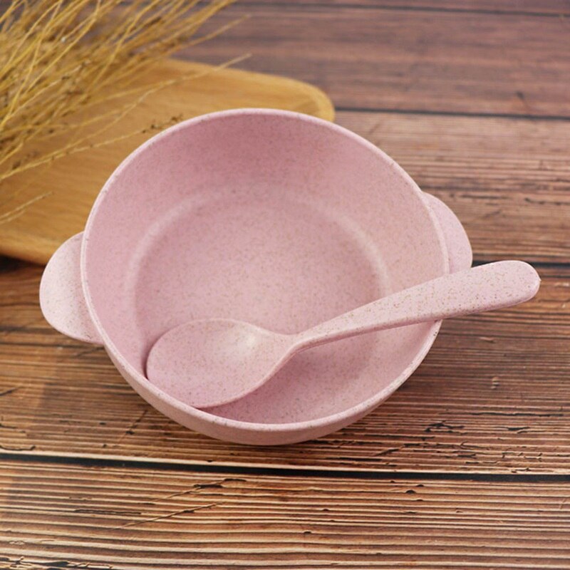 Eco-Friendly Toddle Plate Dish Children Dinnerware Baby Feeding Tableware Set Kids Anti Training Bowl+Spoon