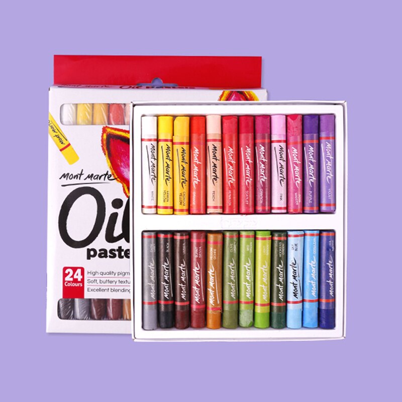 Crayons 12/24/36/48 Color Oil Pastel Water-Soluble Color Graffiti Painting Pen Crayons Art Supplies Crayons Office School Pen: 24 colors heavy colo