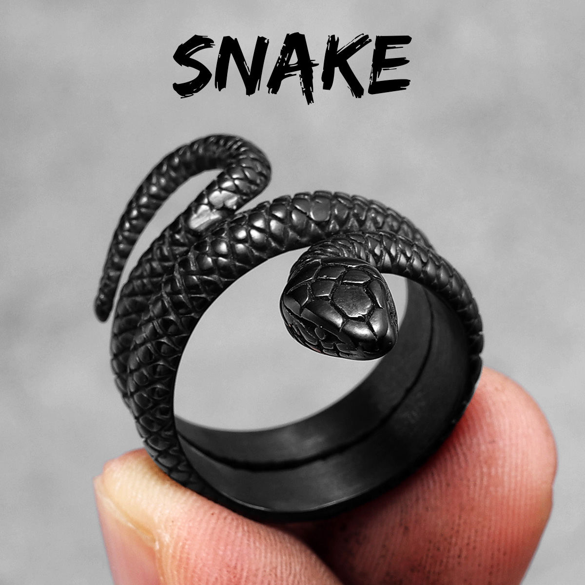 Anillos de acero inoxidable para hombre, Viper Animal, serpiente, Punk, para mujer, joyería de para motorista, de Halloween,: 9 / Azul