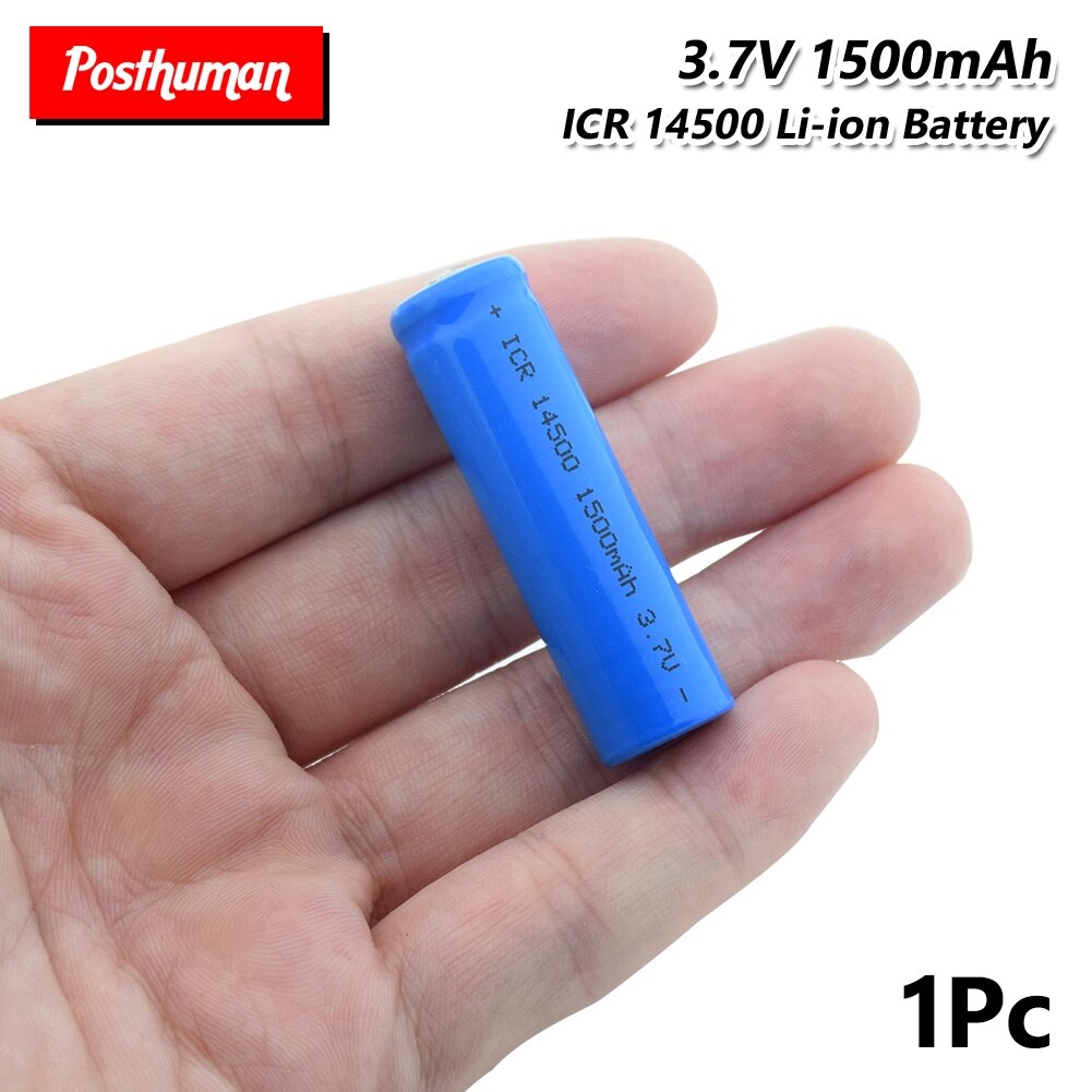1/2/4/6/8/10Pcs ICR 14500 Li-ion Rechargeable Batteries 3.7V 1500mAh Lithium Battery Replacement For Torch Power Bank Flashlight: 1 piece