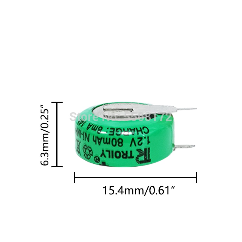 1.2V 80mAh Ni-MH Ni MH Rechargeable Batteries With Solder Pins Rechargeable Button Cell Battery For Electric Toys