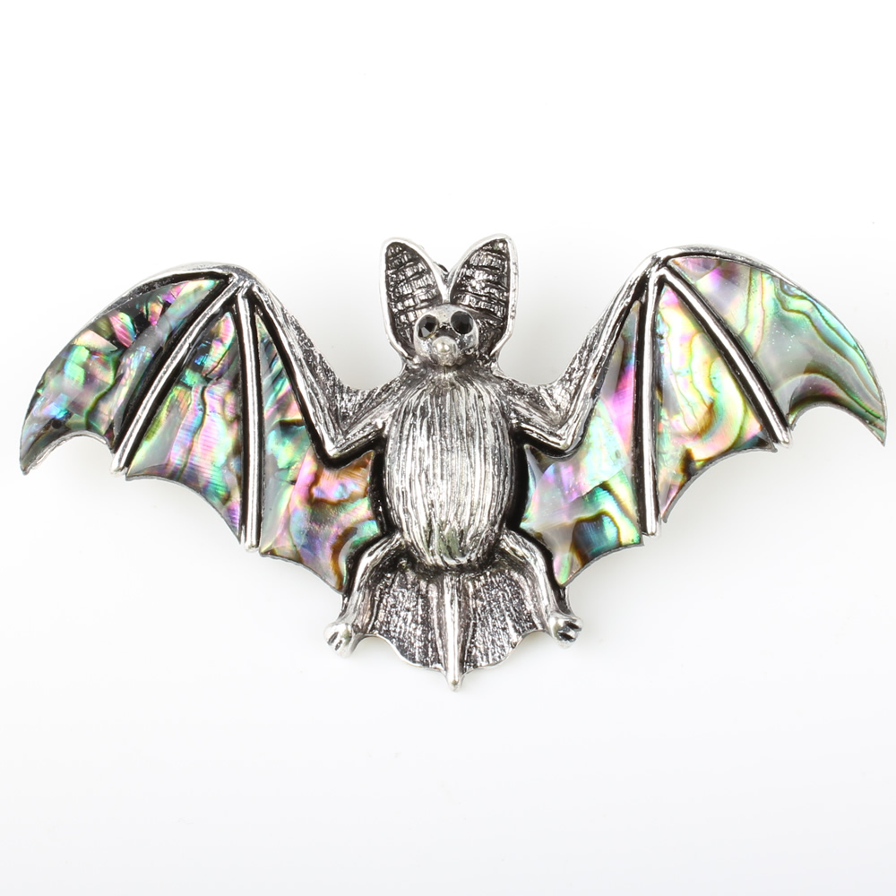 Broche en forme de chauve-souris, d'ormeau naturel, pour la fabrication de bijoux, accessoires, pour hommes et femmes, à la sauvage, bijoux à bricoler soi-même: 1