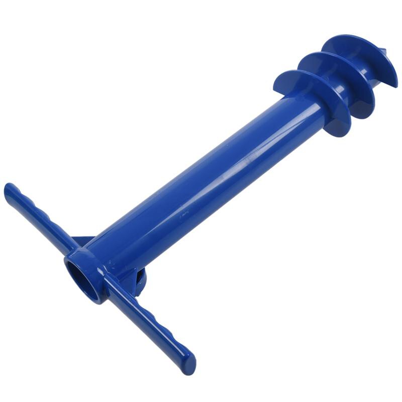 Strandparasol zandanker standaard houder 3- niveaus schroef, één maat past iedereen veilig sterke wind (blauw)