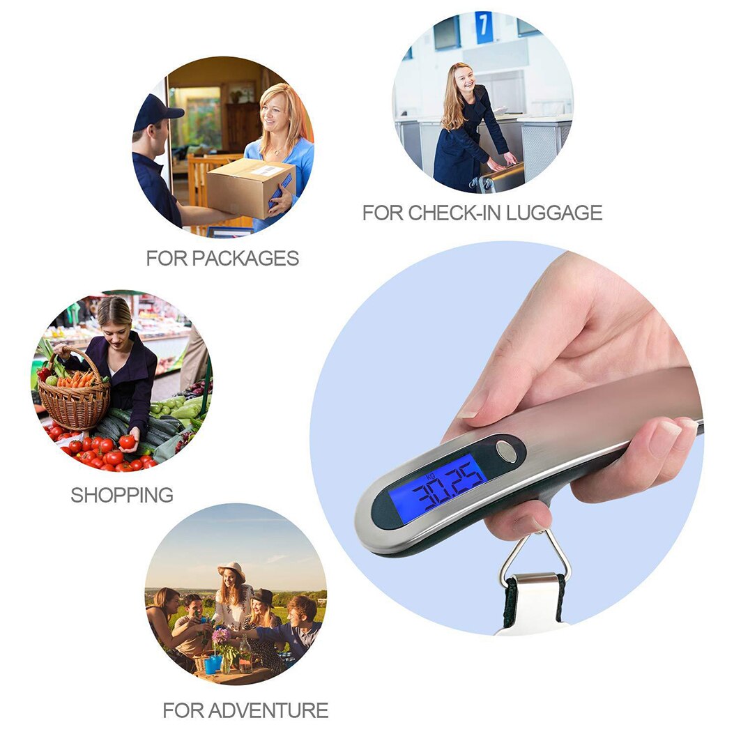 Portable Digital Luggage Scale Travel Electroni Mini Hanging Measuring Tools Gram Precision Balance Pocket LCD
