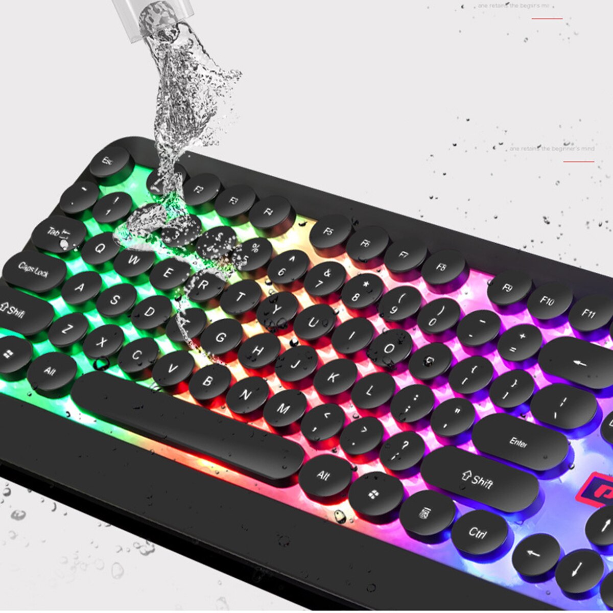 Luminous Gaming Keyboard USB Wired Round Keys Waterproof Mechanical Gaming Keyboard With Backlight For Computer PC