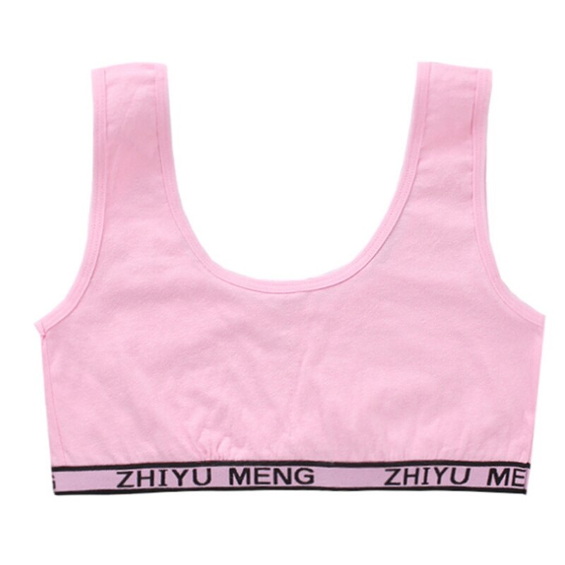 Sujetador de entrenamiento para chica adolescente de 8 a 18 años, chaleco inalámbrico para adolescentes, camisetas sin mangas para niños, chaleco con letras estampadas, sujetadores de para niña: pink