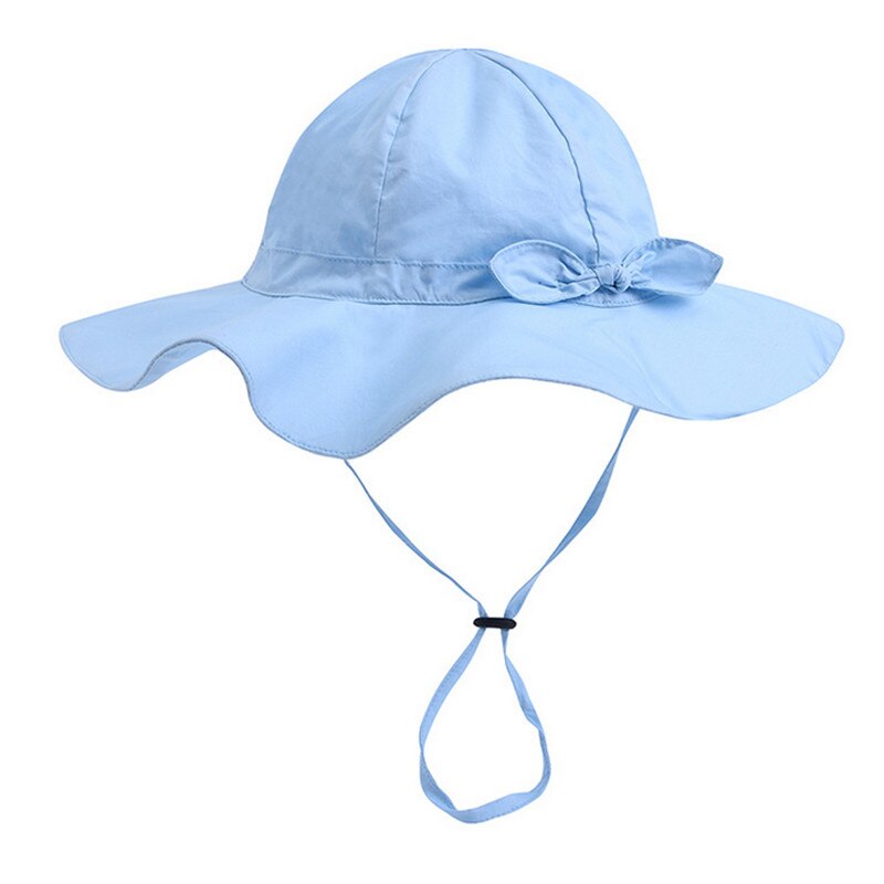 Toddler Kids Baby Girl Sun Hat Brim Summer Bucket Beach Headwear Cap 5 Colors AU: Sky blue / 12 M