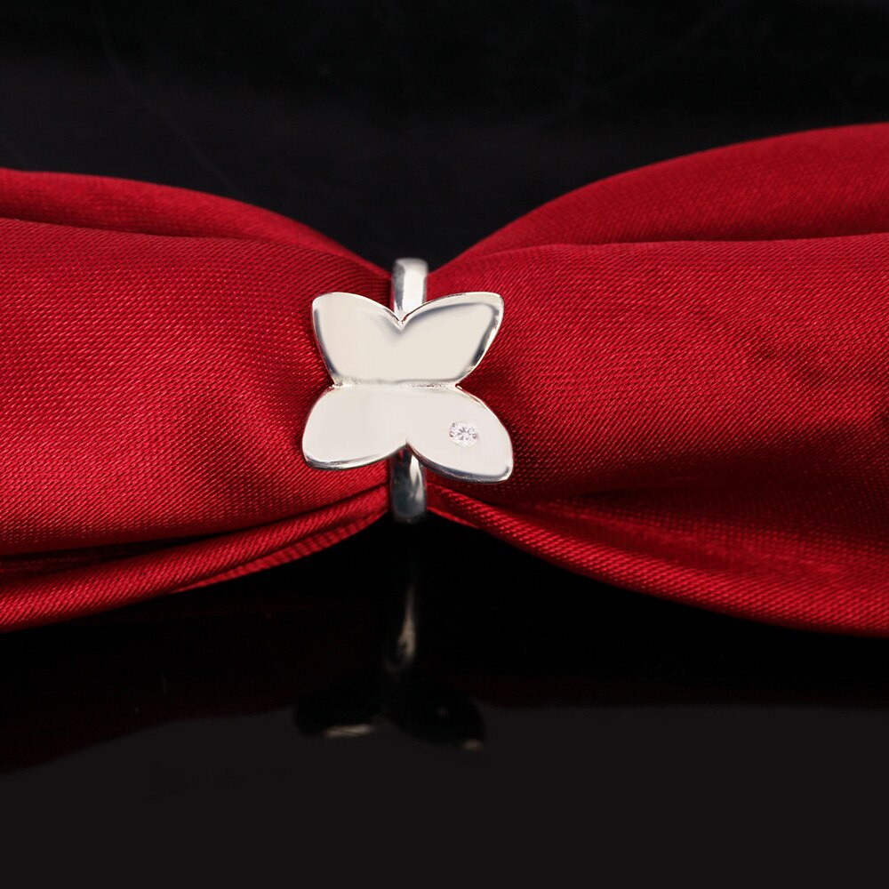Feine 925 Sterling Silber kristall schmetterling ohrringe ringe Schmuck-setzt für frauen glücklich Partei hochzeit Weihnachten