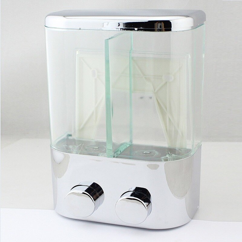 Double 450ml Liquid Soap Dispenser Wall-mounted Bathroom Shampoo Shower Bottle Manual Lotion Pump Washroom Kitchen Accessories