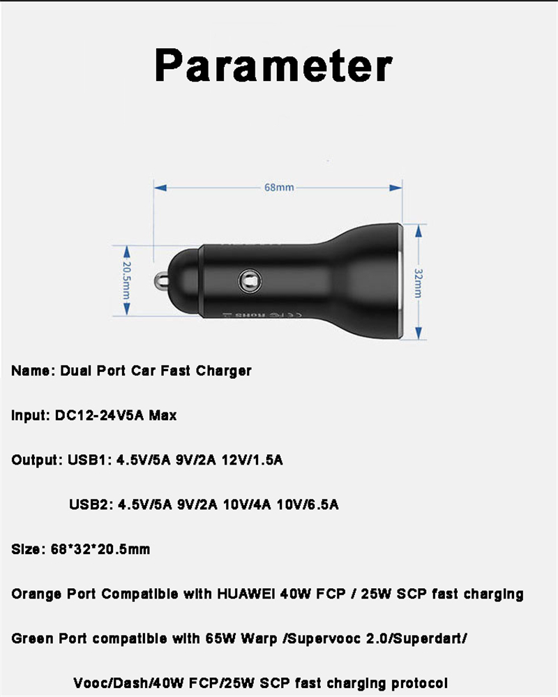 65W OnePlus 9 Profi Kette Auto Ladegerät 6,5 EIN Kabel für OnePlus 9 9R 8T Kompatibel mit 30W/20W Schnell Ladegerät für eins Plus 8 Profi 7T 6T