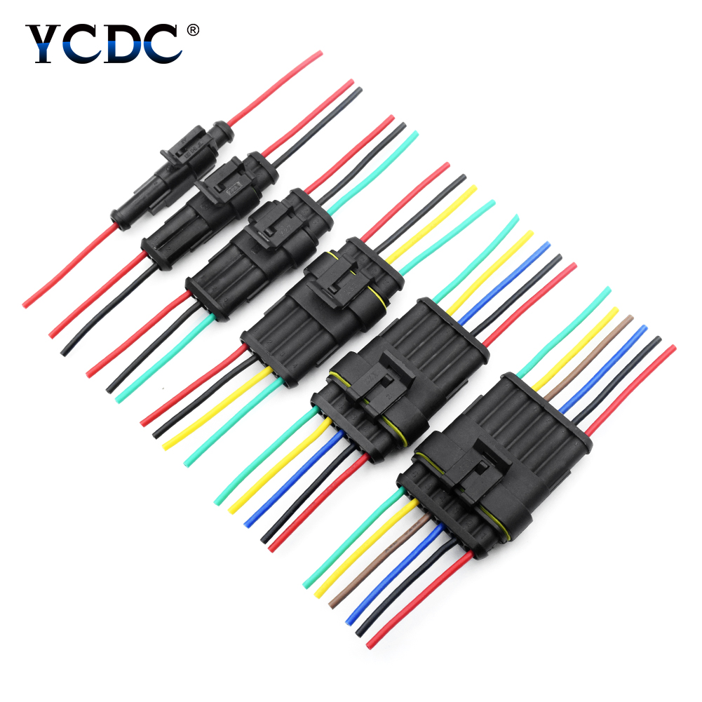 1set AMP 1/2/3/4/5/6 Pin Way Wire harness for Car Motorcycle Waterproof Electrical Auto Connector Male Female Car Plug Connector