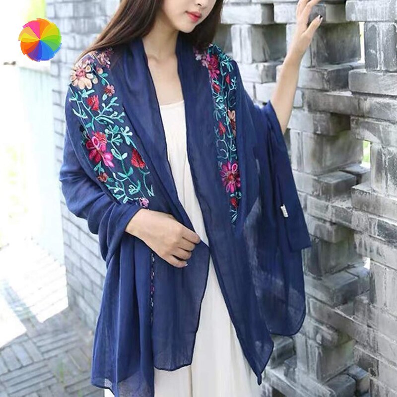 Plain Embroidered Floral Viscose Scarf Shawl From Indian Bandana Print Cotton Scarves and Wraps XBFF