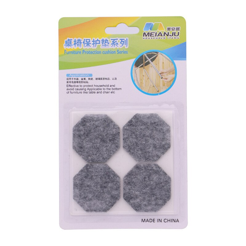 Nicht-gewebte Möbel Beine Selbst Klebe Füße Teppich Filz Pads Nicht-rutsch Verschleiß-beständig Kissen Sofa Schrank stoßstange Dämpfer für Stuhl: 4cm Achteck 4Stck