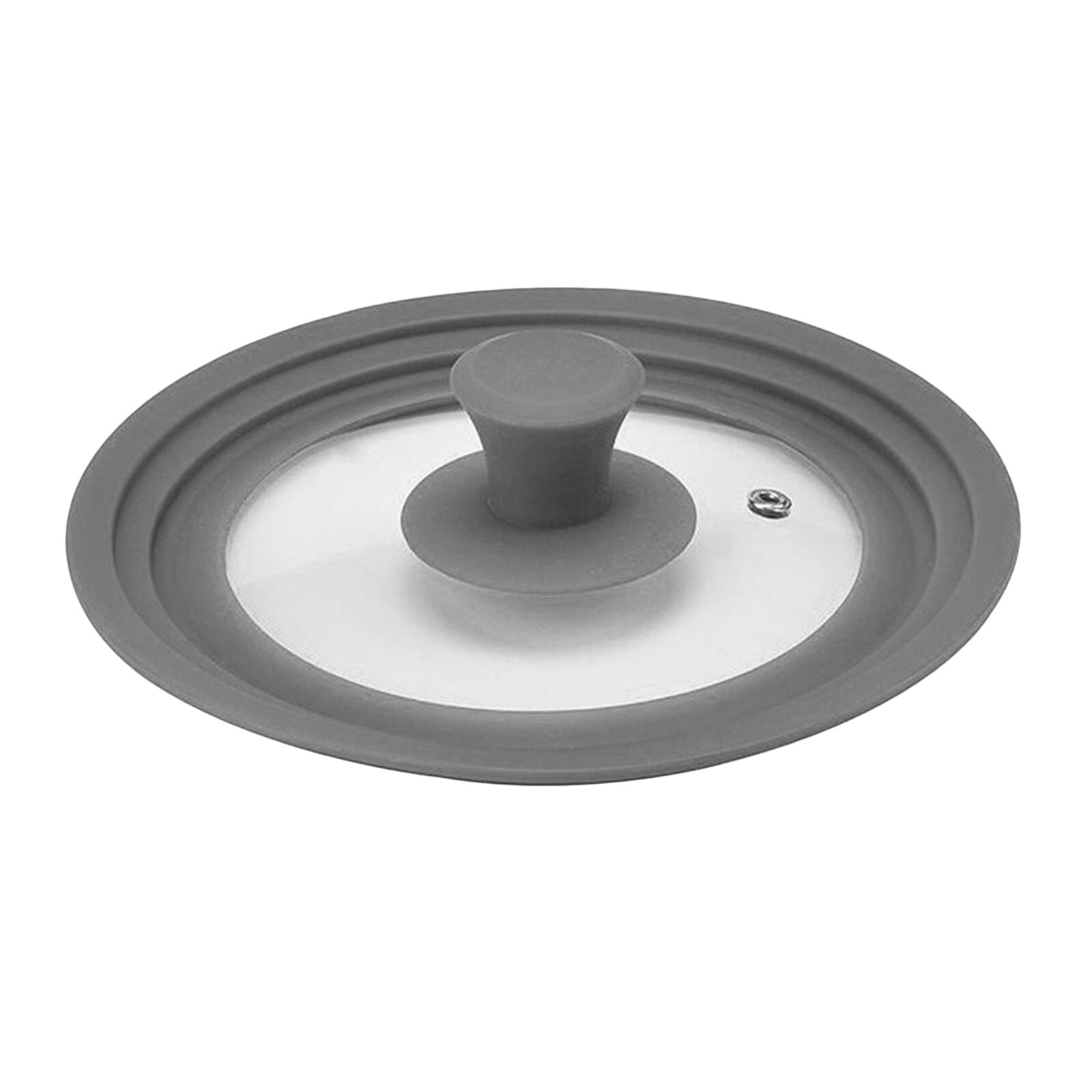 Universal- Silikon Glas Deckel Abdeckung Wärme-Beständig mit Dampf See für Kochen Topf Pfanne Topf Runde: grau 34cm