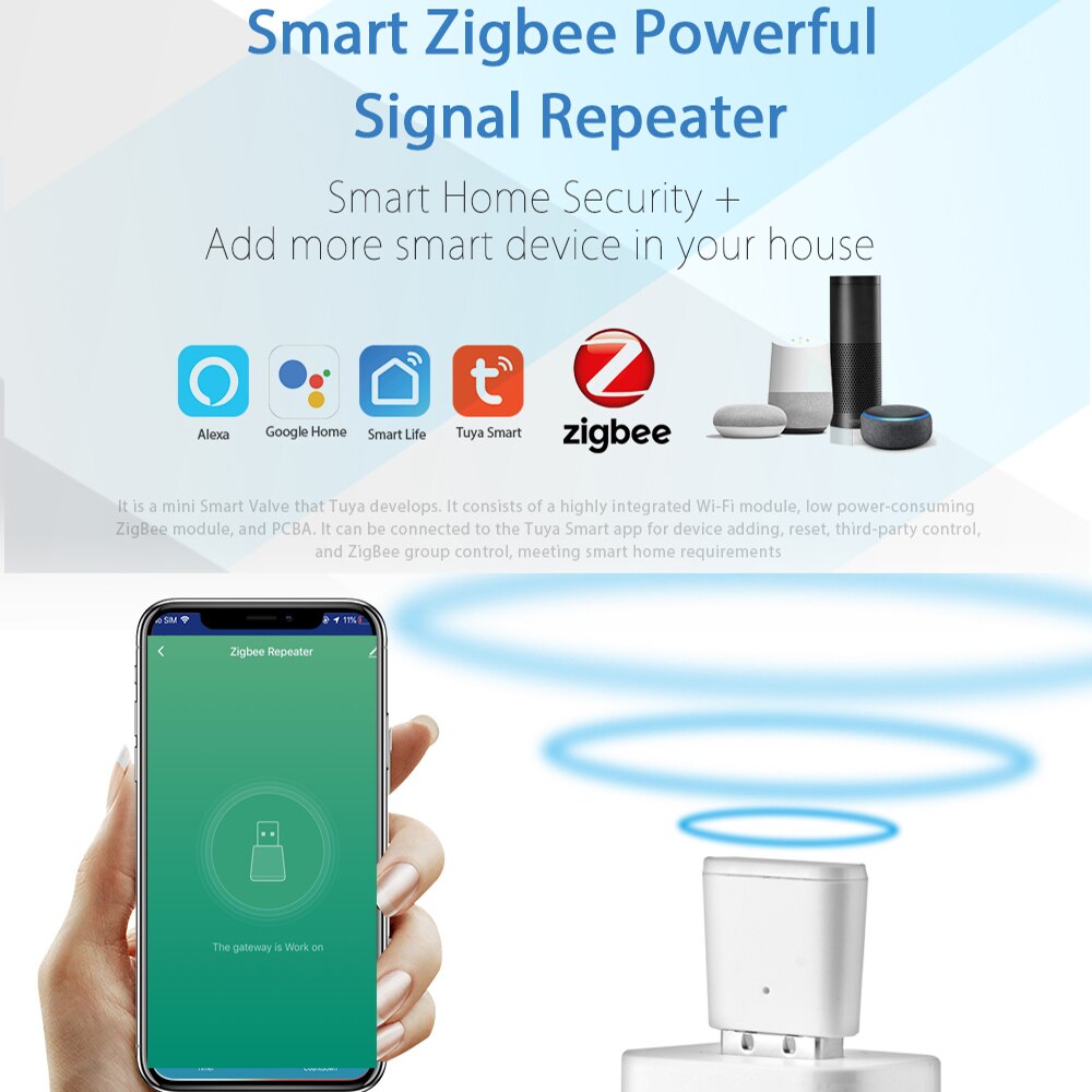Tuya zigbee signal repeater zigbee signal repeater usb zigbee hub signal repeater utvider 20-30m til stort hus hotell