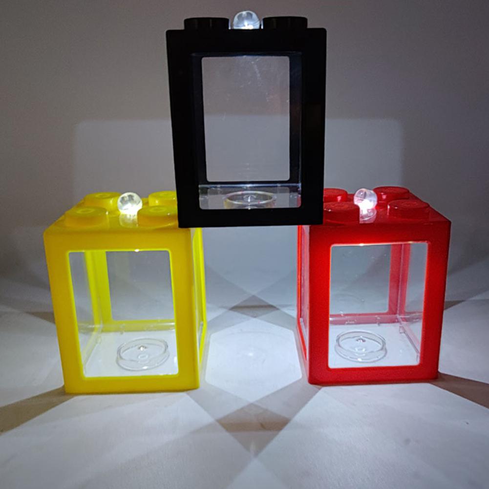 Acrylic Fish Bowl Office Ornamental Transparent Desktop Ecology Box with Light