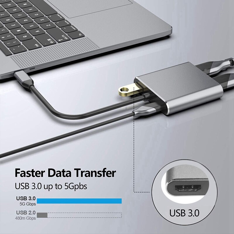 Vier-In-een Docking Station, 4K Usb C Naar Dual Hdmi USB3.0 Pd Poort Opladen USB-C Converter Kabel Voor Samsung