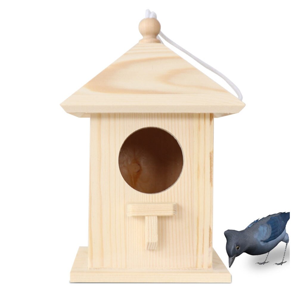 Wooden Nesting Nest Box Bird House Small Wild Birds Blue Tit Robin Sparrow Garde Wooden Birdhouse Solid Wood Wooden Birdhouse
