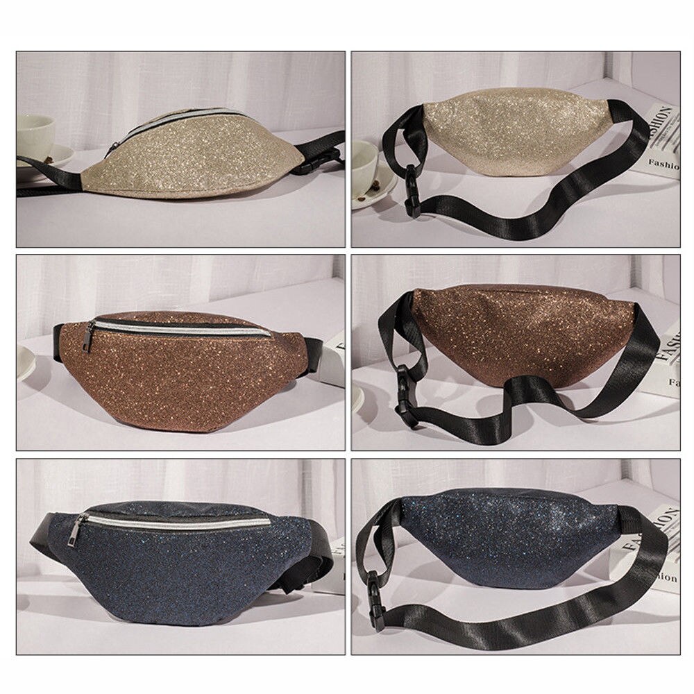 Vrouwen Omkeerbare Mermaid Sequin Glanzend Taille Fanny Pack Belt Bum Bag Pouch Hip Purse Stijlvolle Cool Taille tassen