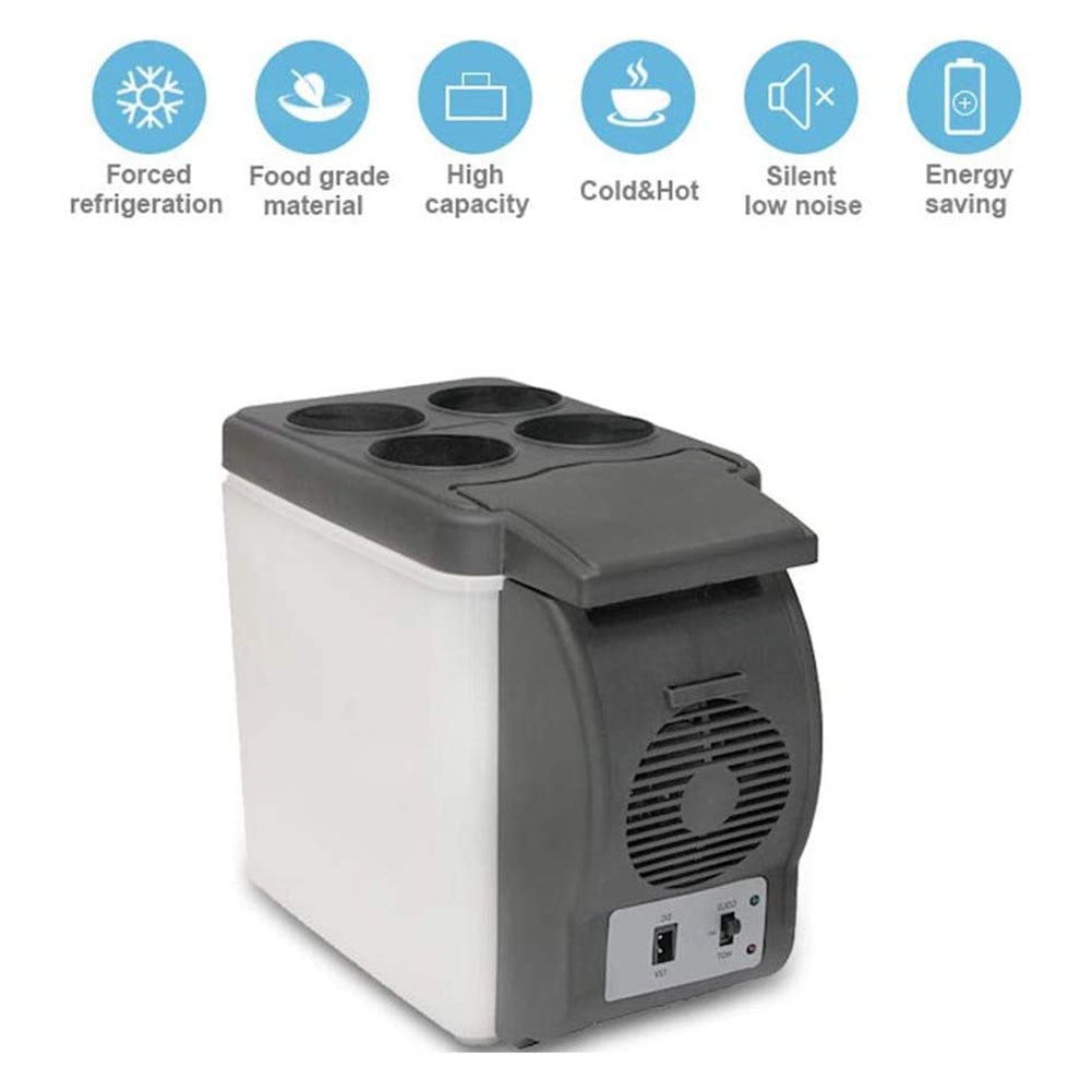 6L Portable Compact Car Mini Refrigerator Electric Cooler and Warmer Personal Refrigerator for Car Home Office Travel Beach