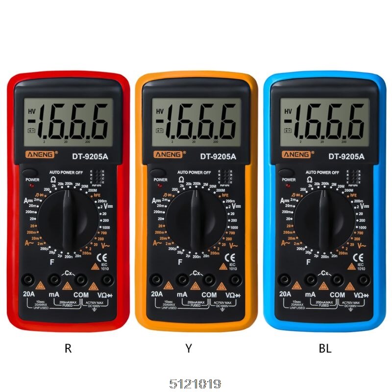 DT9205A multimètre numérique hFE AC testeur électrique à Diode Triode à courant alternatif