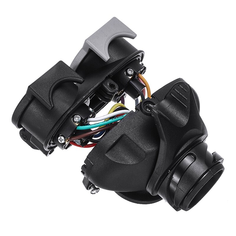 Mayitr 1pc 12V 13Pin To 2 Twin 7Pin Trailer Light Board Conversion Adapter Socket Plug Caravan Van Towing