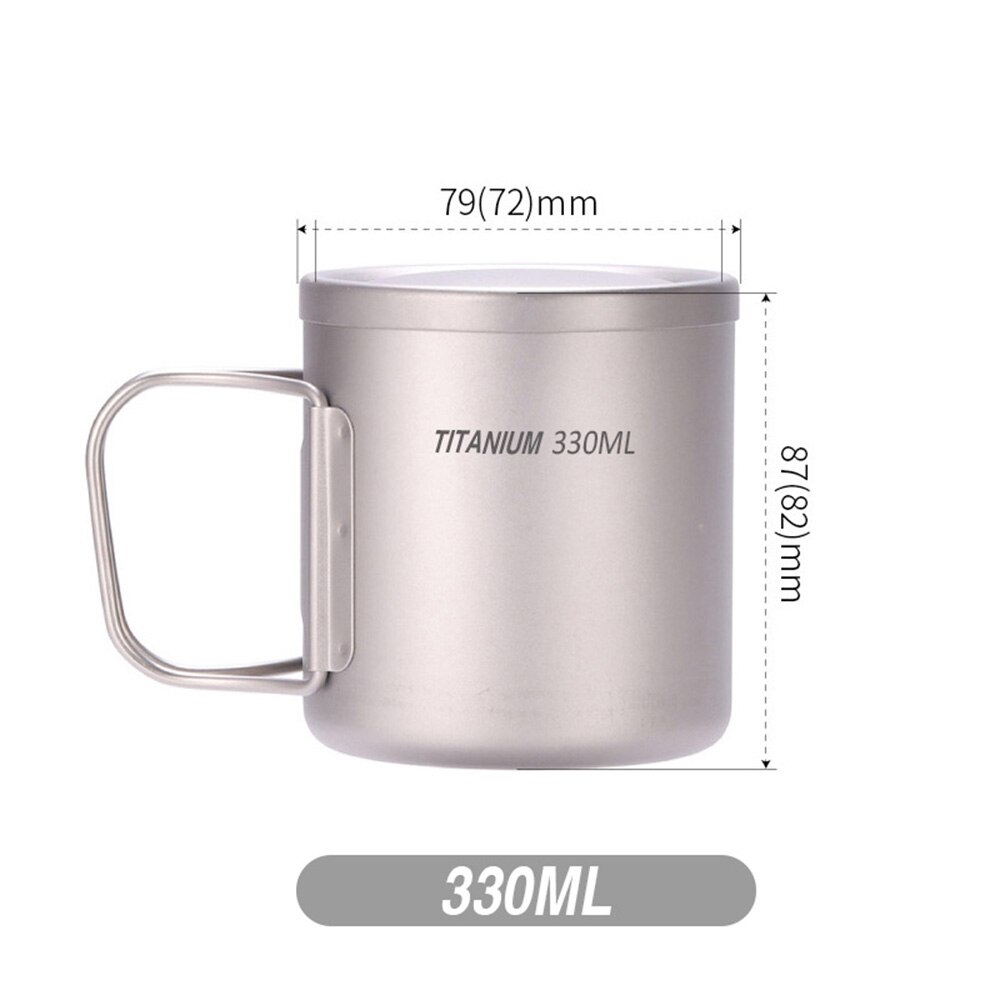 220ml/330ml/450ml/550ml Double Wall Titanium Water Cup Coffee Tea Mug for Home Office Outdoor Camping Hiking Backpacking Picnic: B2