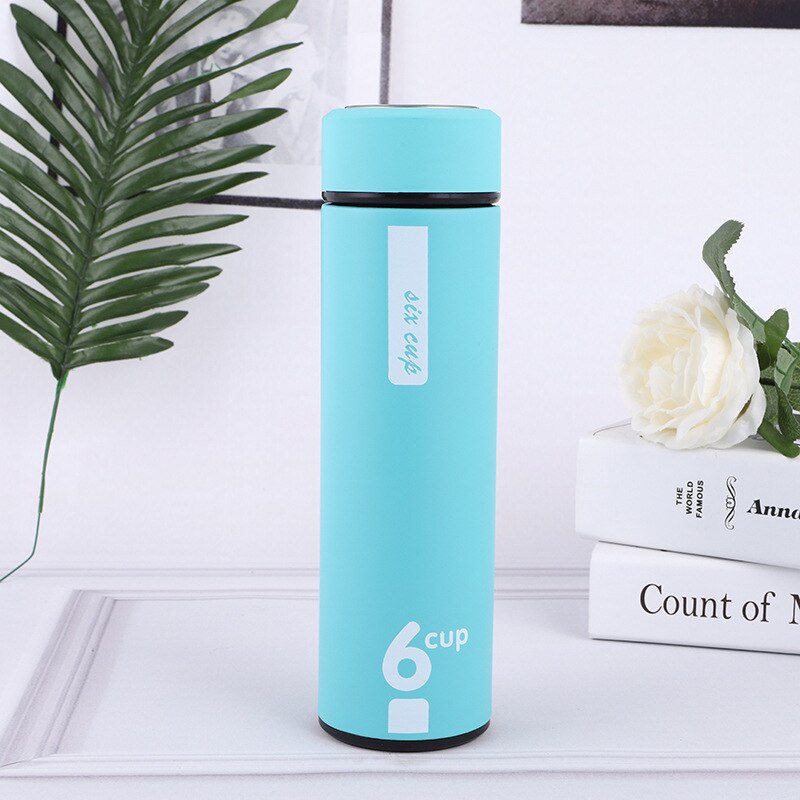 Double Wall Stainless Steel Vacuum Flasks 500ml Thermos Cup Coffee Tea Milk Travel Mug Thermo Bottle Thermocup: blue