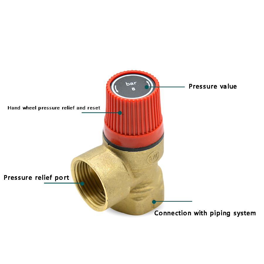 Brass Safety Valve Drain Relief Switch For Solar Water Heater 1/2" 3/4" Female x Female/Female x male Brass Safety Valve