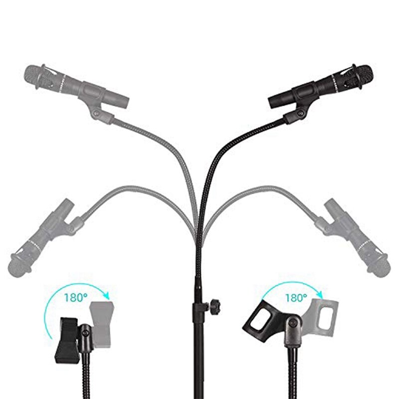 -1 Set Height-Adjustable Microphone Stand, Stage Hosting Microphone Stand, Floor Tripod Gooseneck Microphone Stand