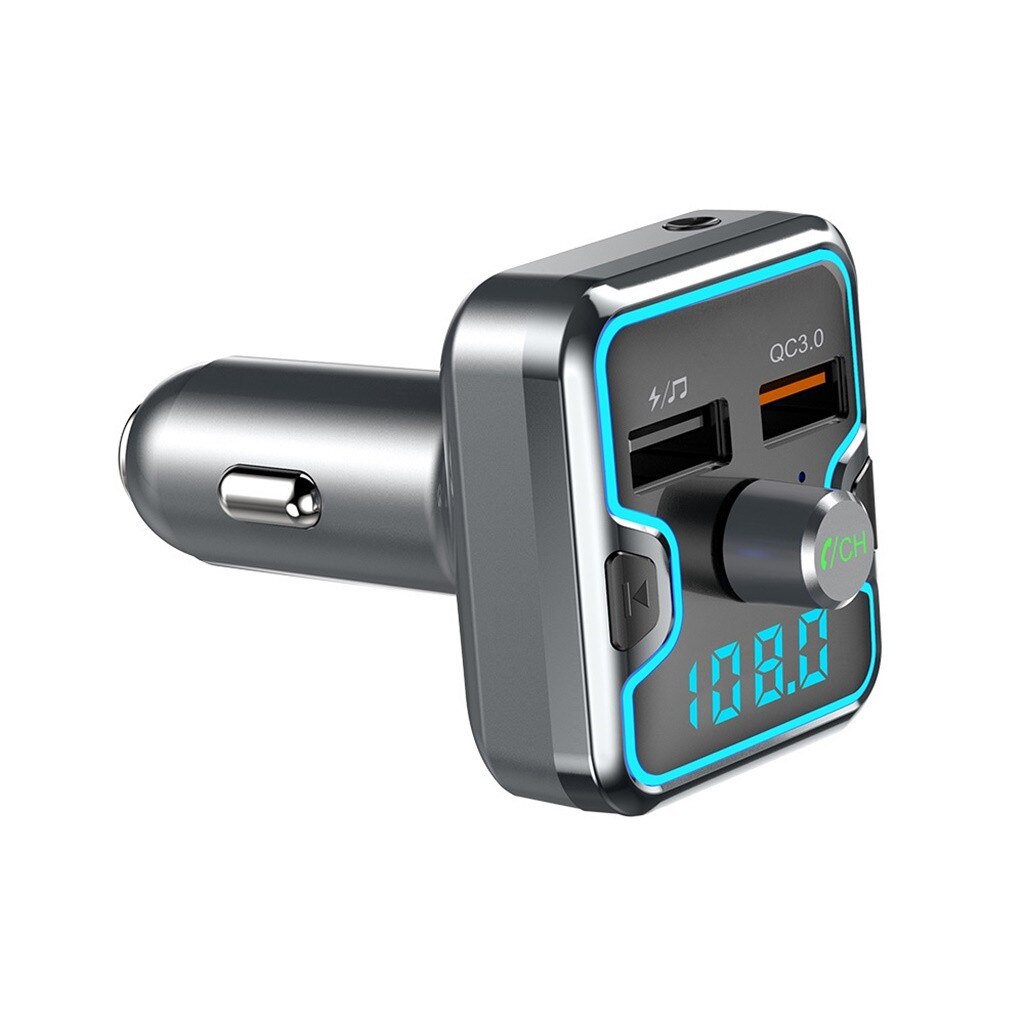 Usb Auto Blueteeth Fm Transmitter Car Charger Adapter Sigarettenaansteker Power 7 Kleuren Met Handen Gratis Auto Led Backlight MP3